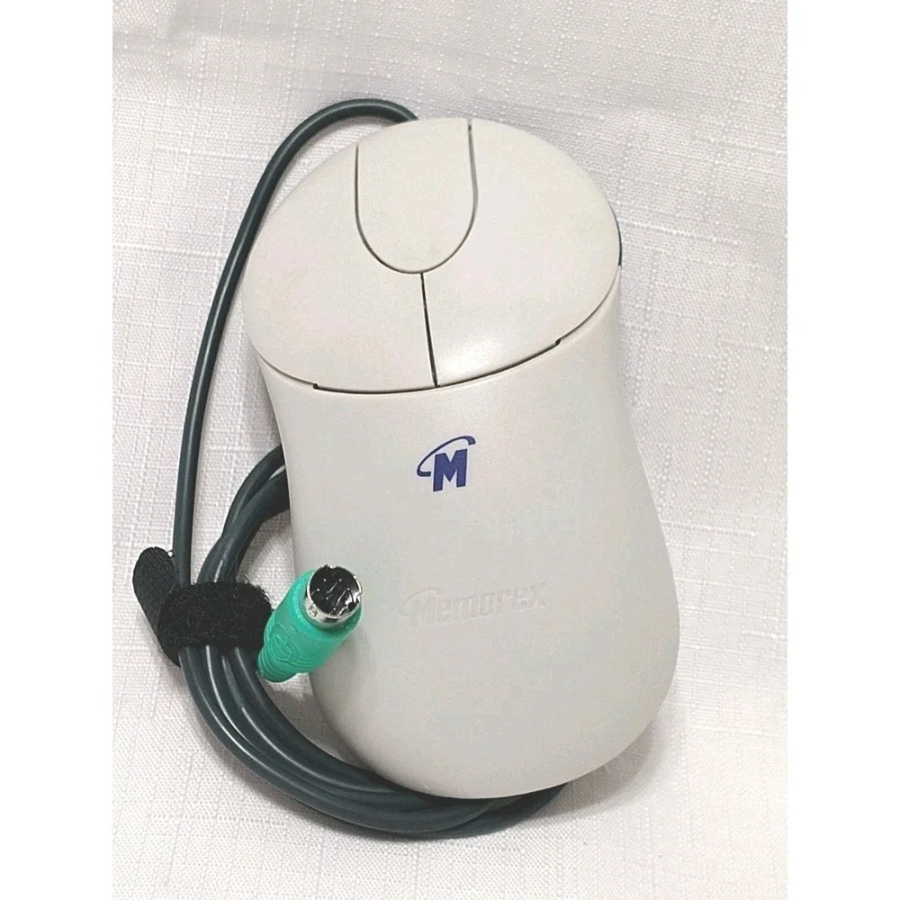 Memorex Mx4000 Ps2 3 Button Mouse Ball Roll Vintage